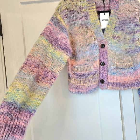 RE/DONE 90s Crop Oversized Cardigan Size XS NWT - Picture 7 of 11
